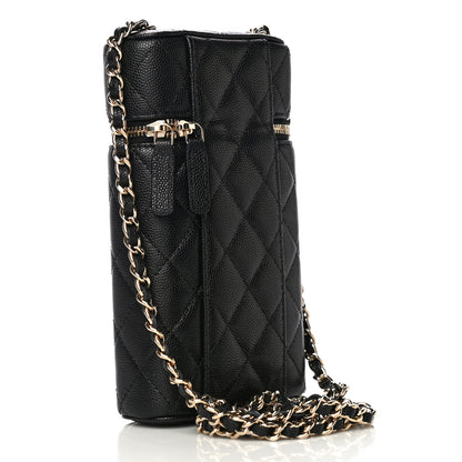 Chanel Caviar Quilted Phone Holder With Chain Black 3 of 11