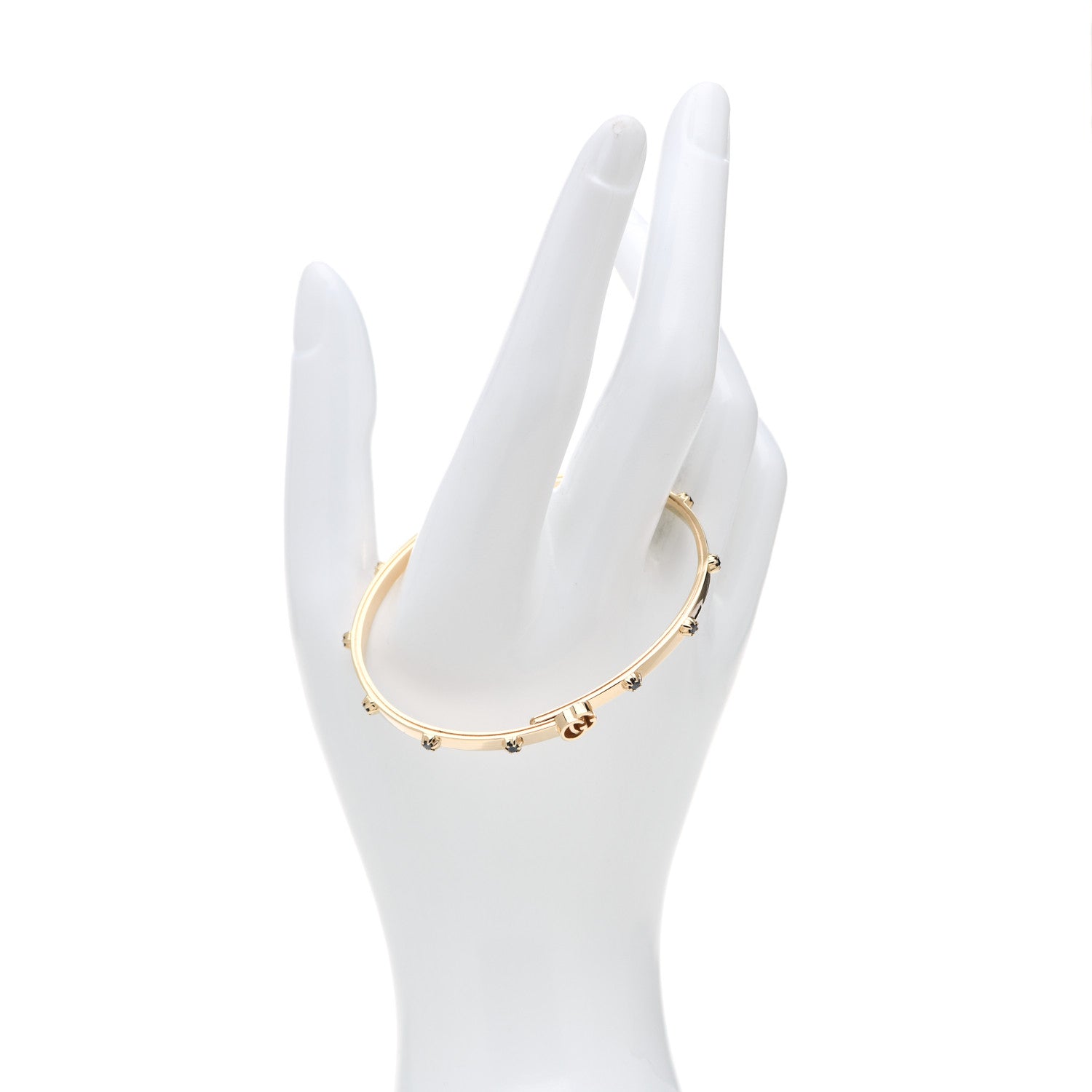 Gucci 18K Yellow Gold Black Diamond XS Running Bracelet 17 2 of 4