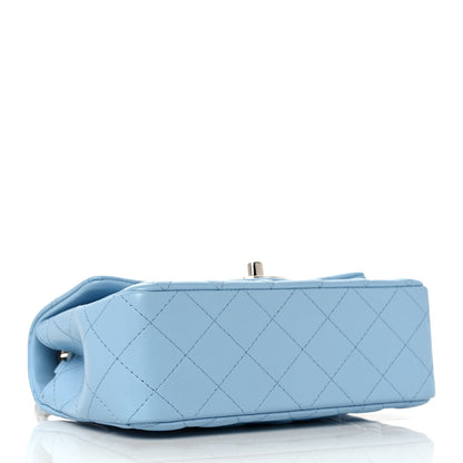 Chanel Lambskin Quilted Mini Rectangular Flap Light Blue 4 of 10