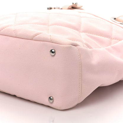 Chanel Coated Canvas Quilted Small Paris Biarritz Tote Light Pink 9 of 9
