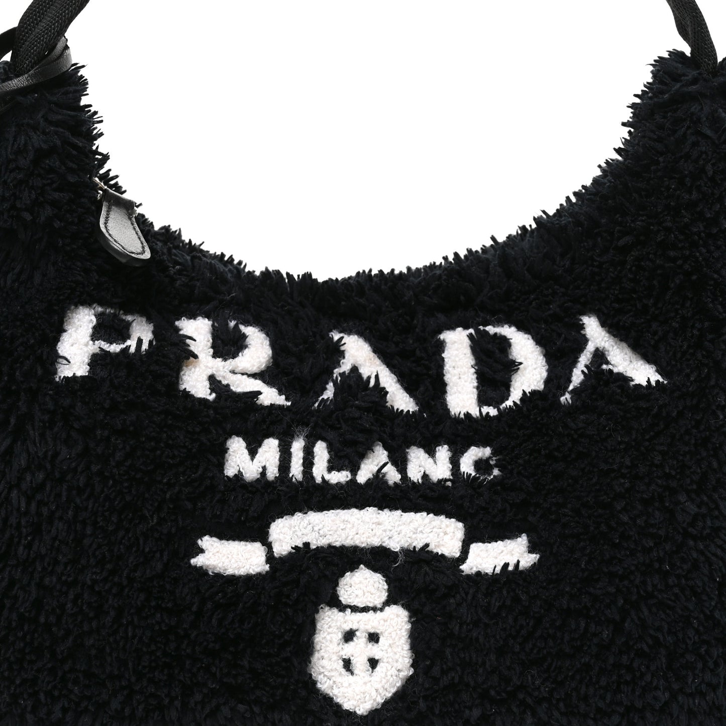 Terry Cloth Mini Re-Edition 2000 Bag Black White Black White