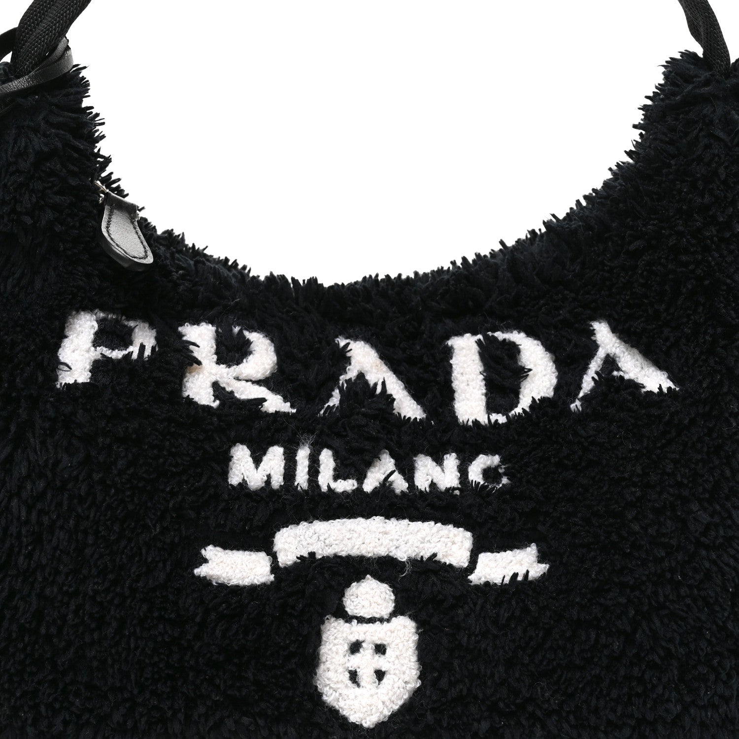 Prada Terry Cloth Mini Re-Edition 2000 Bag Black White Black White 7 of 9