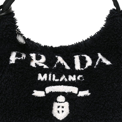 Prada Terry Cloth Mini Re-Edition 2000 Bag Black White Black White 7 of 9