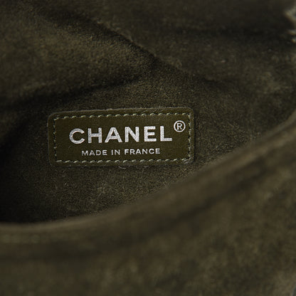 Chanel Suede Embroidered Flap Dark Green 5 of 10