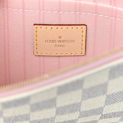 Louis Vuitton Damier Azur Neverfull MM GM Pochette Rose Ballerine 6 of 8