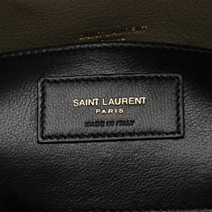 Saint Laurent Sheepskin Matelasse Chevron Monogram Medium College Bag Seaweed 6 of 10