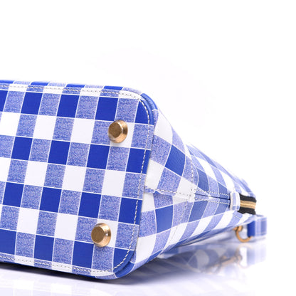 Balenciaga Calfskin Checked S Ville Top Handle Bag Bleu 8 of 8