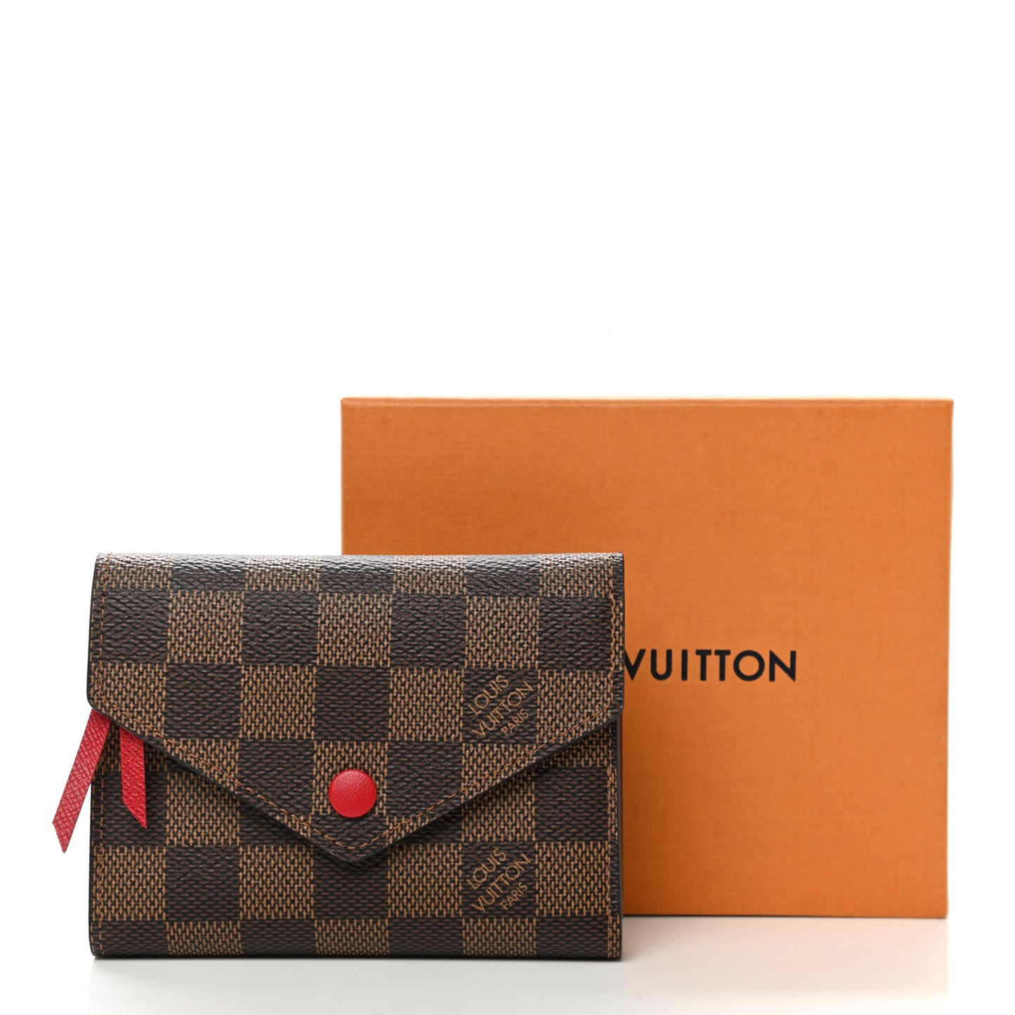 Damier Ebene Victorine Wallet Red