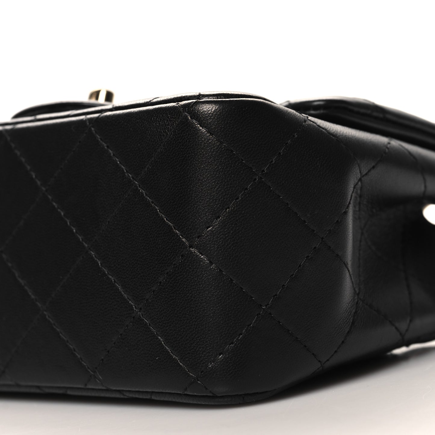 Lambskin Quilted Mini Square Flap Black