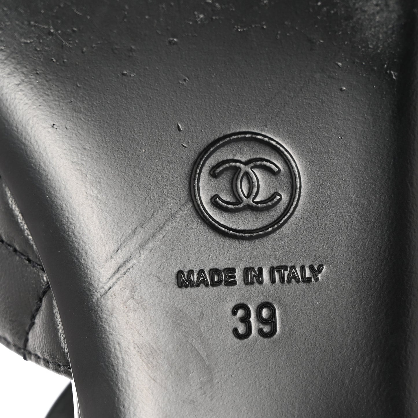 Patent Lambskin Quilted Cap Toe Ballerina Flats 39 Black