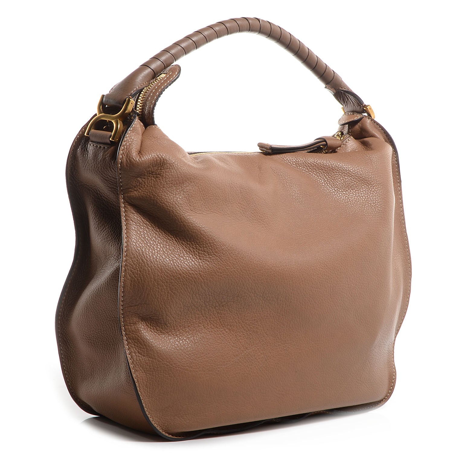 Chloe Calfskin Large Marcie Hobo Brown Seed 4 of 11