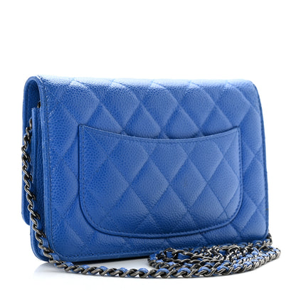 Chanel Caviar Quilted Wallet On Chain WOC Blue 2 of 12