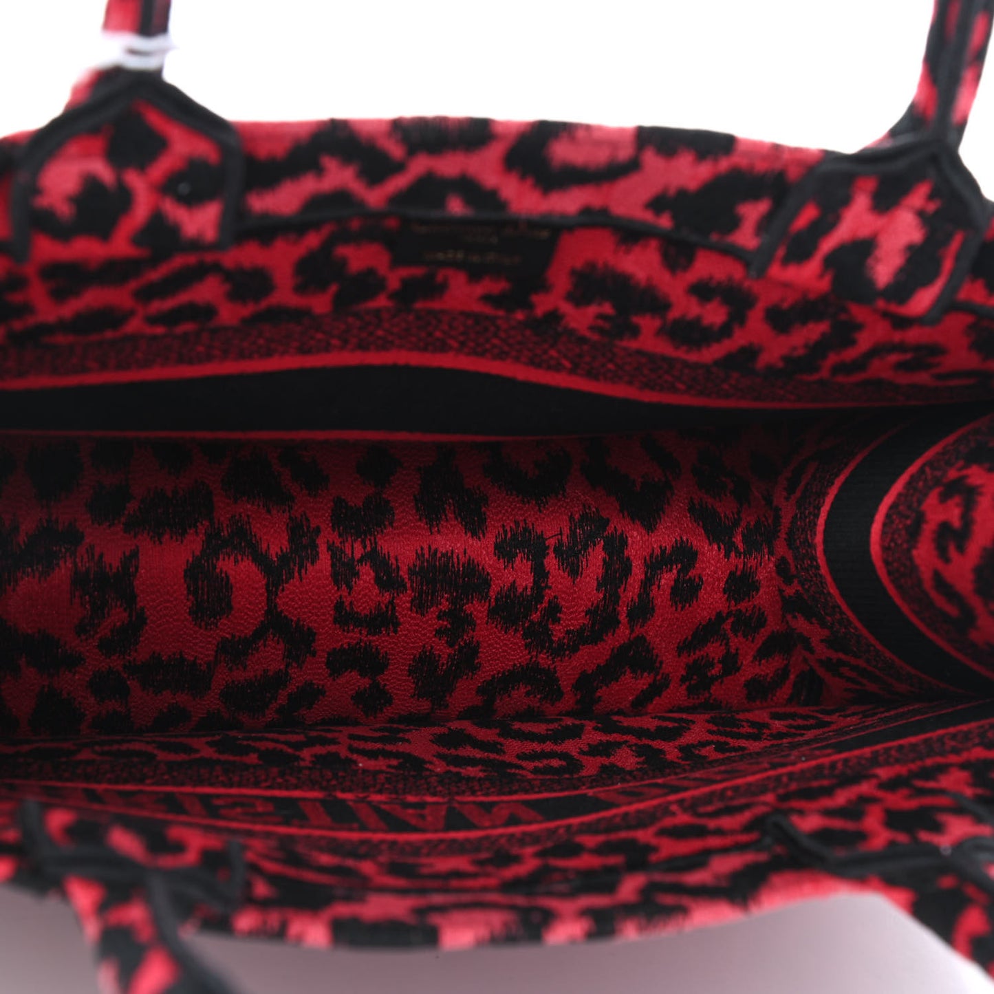Canvas Mizza Embroidered Medium Leopard Book Tote Fuchsia Multicolor
