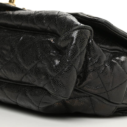Chanel Crumpled Grained Calfskin Quilted Large Shiva Flap Black 11 of 11