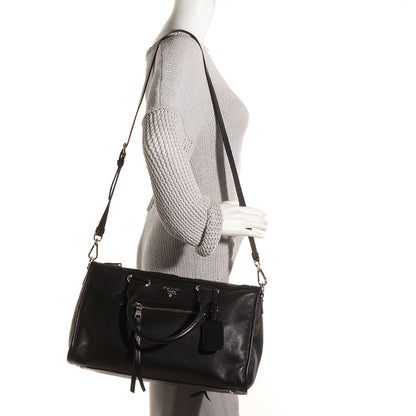 Prada Vitello Daino Tote Nero Black 2 of 11