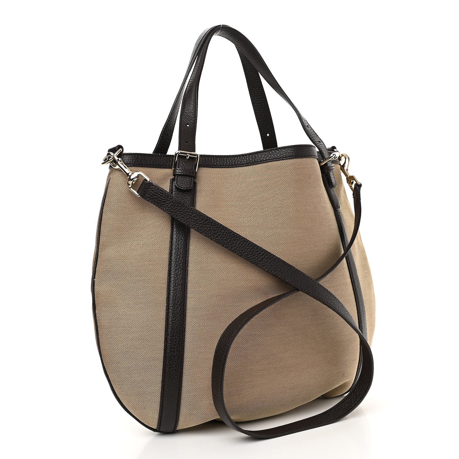 Gucci Canvas Britt Tote Dark Brown 2 of 22