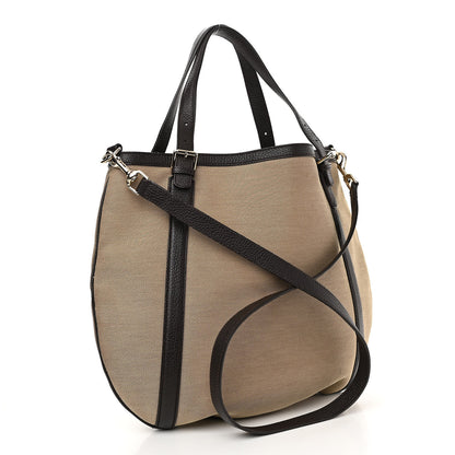 Gucci Canvas Britt Tote Dark Brown 2 of 22