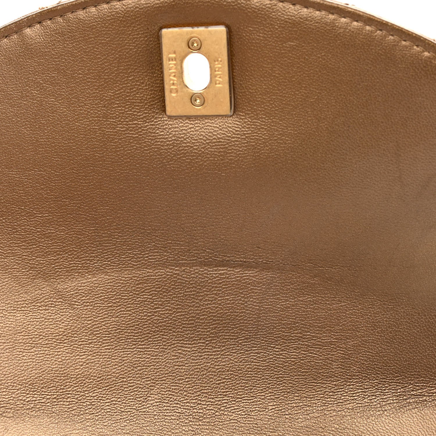 Chanel Metallic Calfskin Caviar Quilted Mini Chain Handle Flap Gold 11 of 14