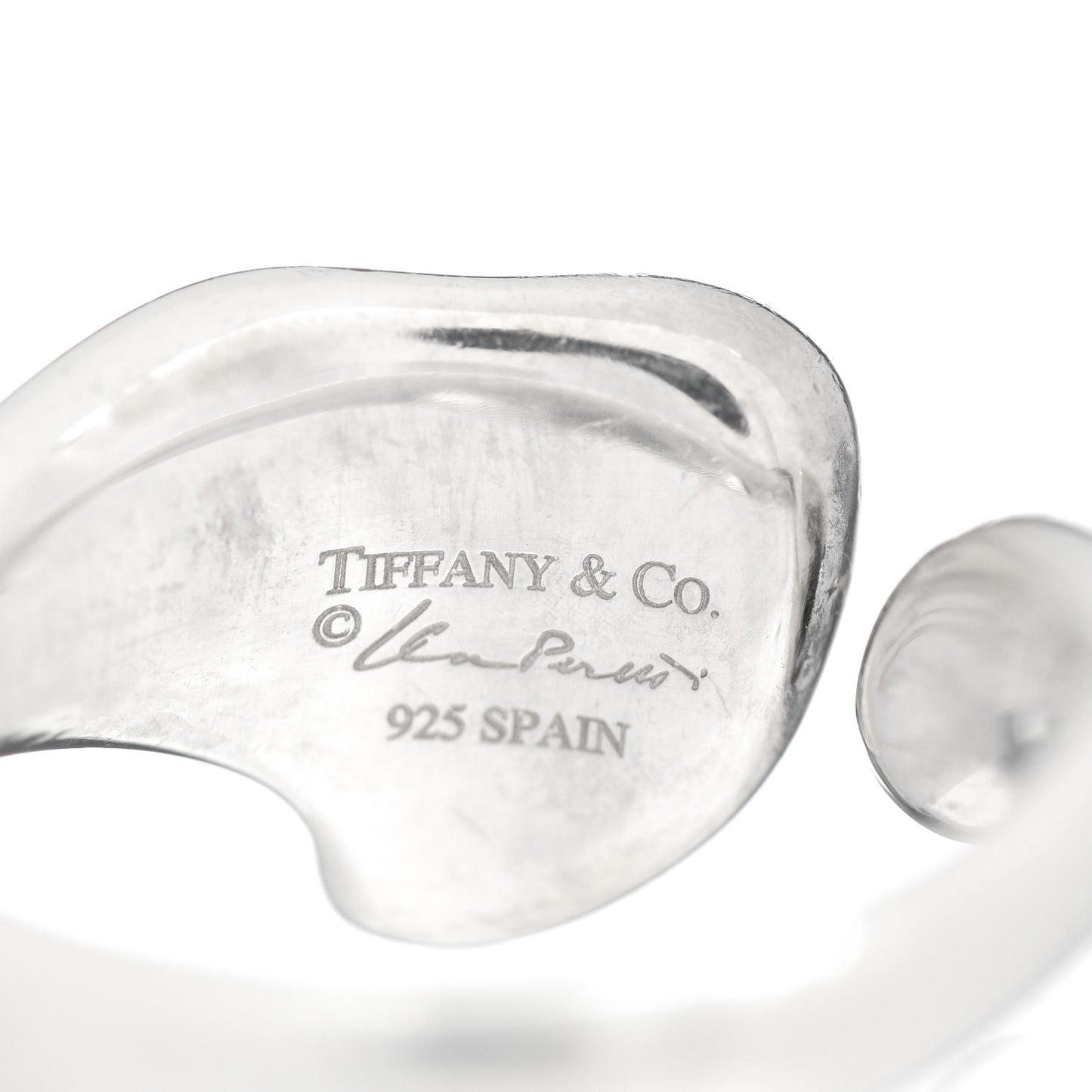 Sterling Silver Diamond Elsa Peretti Full Heart Ring 56 7.5