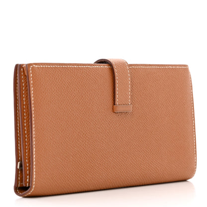 Hermes Epsom Bearn Gusset Wallet Gold 3 of 15