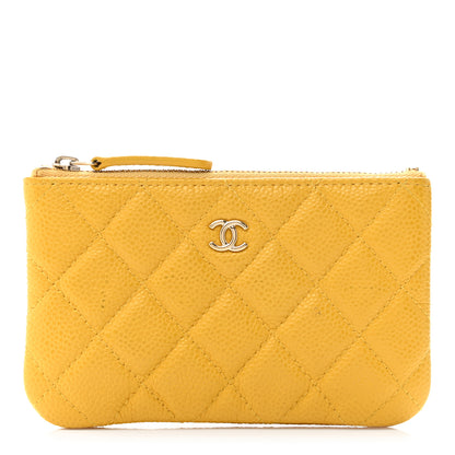 Chanel Caviar Quilted Small Pouch Yellow 1 of 9