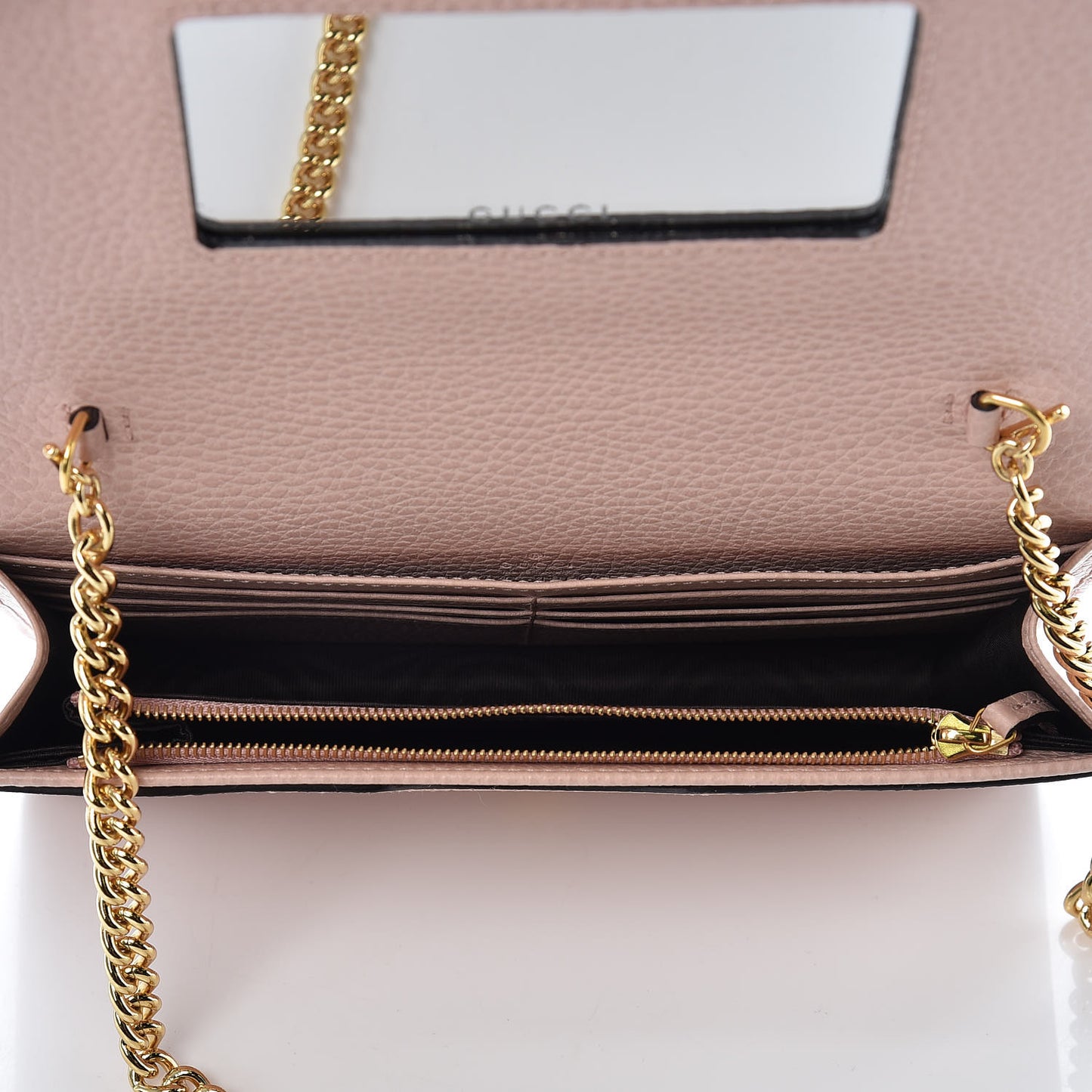 Dollar Calfskin Mini GG Marmont Chain Wallet Perfect Pink
