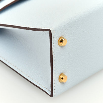 Hermes Chevre Mysore Mini Kelly Sellier 20 Bleu Brume 9 of 11