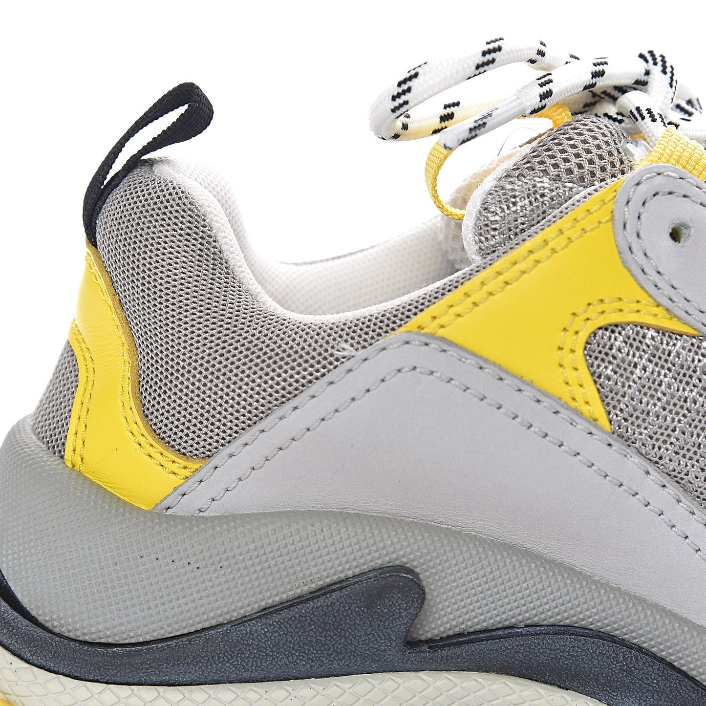 Fabric Mesh Womens Triple S Sneakers 37 Yellow Grey White