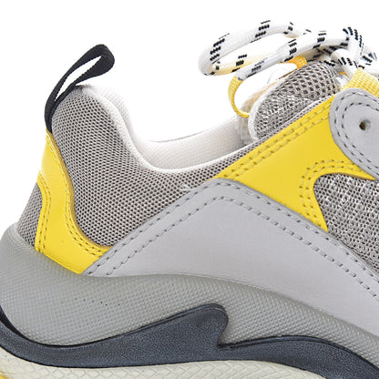 Balenciaga Fabric Mesh Womens Triple S Sneakers 37 Yellow Grey White 10 of 11