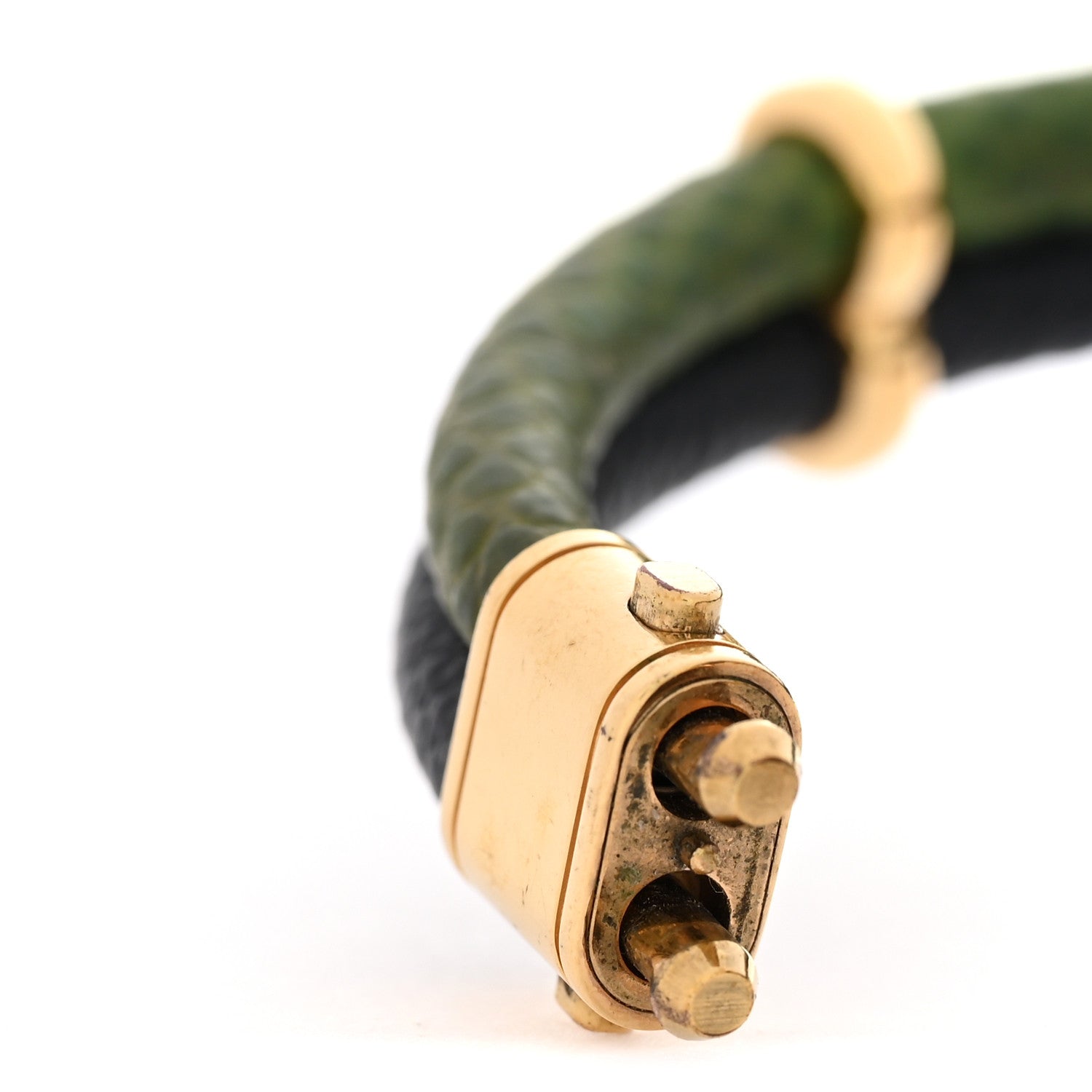 Louis Vuitton Snakeskin Keep It Twice Bracelet Blue Green 6 of 6