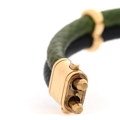 Louis Vuitton Snakeskin Keep It Twice Bracelet Blue Green 6 of 6