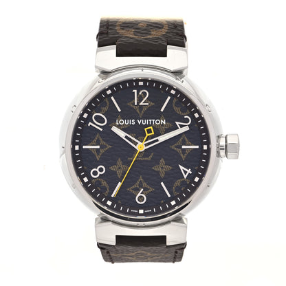 Louis Vuitton Stainless Steel Monogram 39mm Tambour Monogram Quartz Watch 1 of 5