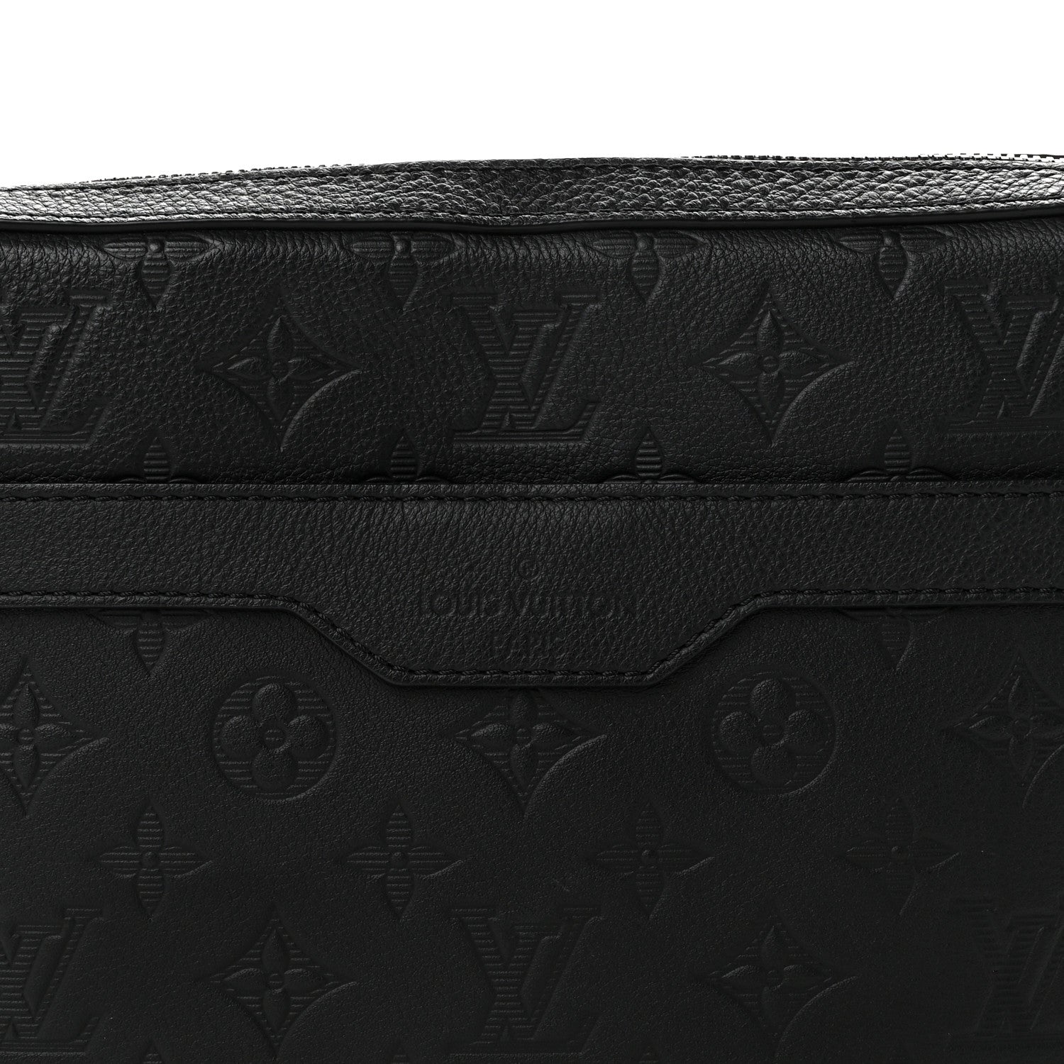 Louis Vuitton Calfskin Monogram Shadow Trio Messenger Black 6 of 8