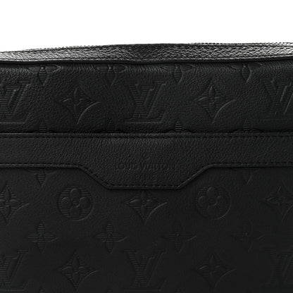 Louis Vuitton Calfskin Monogram Shadow Trio Messenger Black 6 of 8