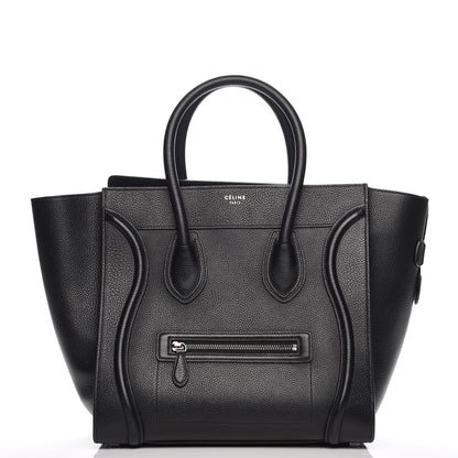 Celine Drummed Calfskin Mini Luggage Black 1 of 9