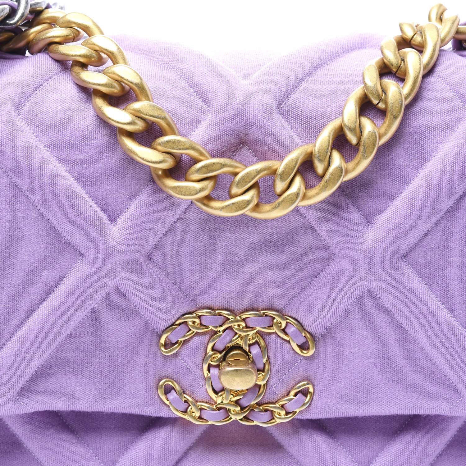 Chanel Jersey Lambskin Quilted Medium 19 Light Flap Purple 10 of 11