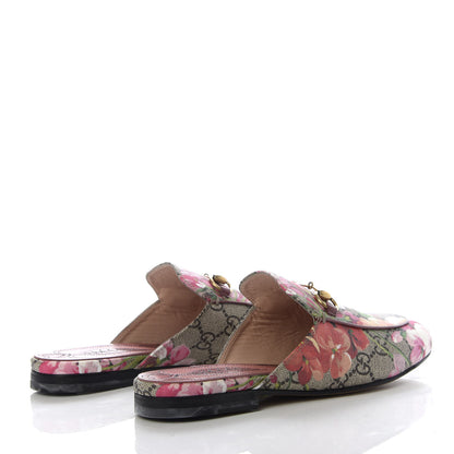 Gucci GG Supreme Monogram Blooms Womens Princetown Slippers 35.5 Beige Multicolor Dry Rose 5 of 10