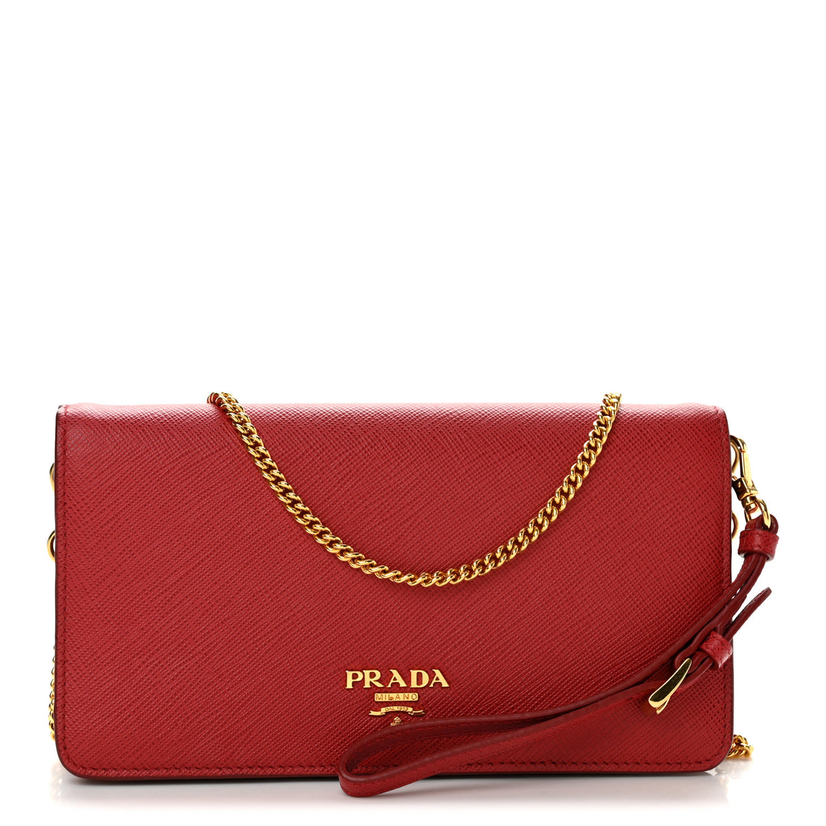 Saffiano Metal Oro Mini Bag Fuoco