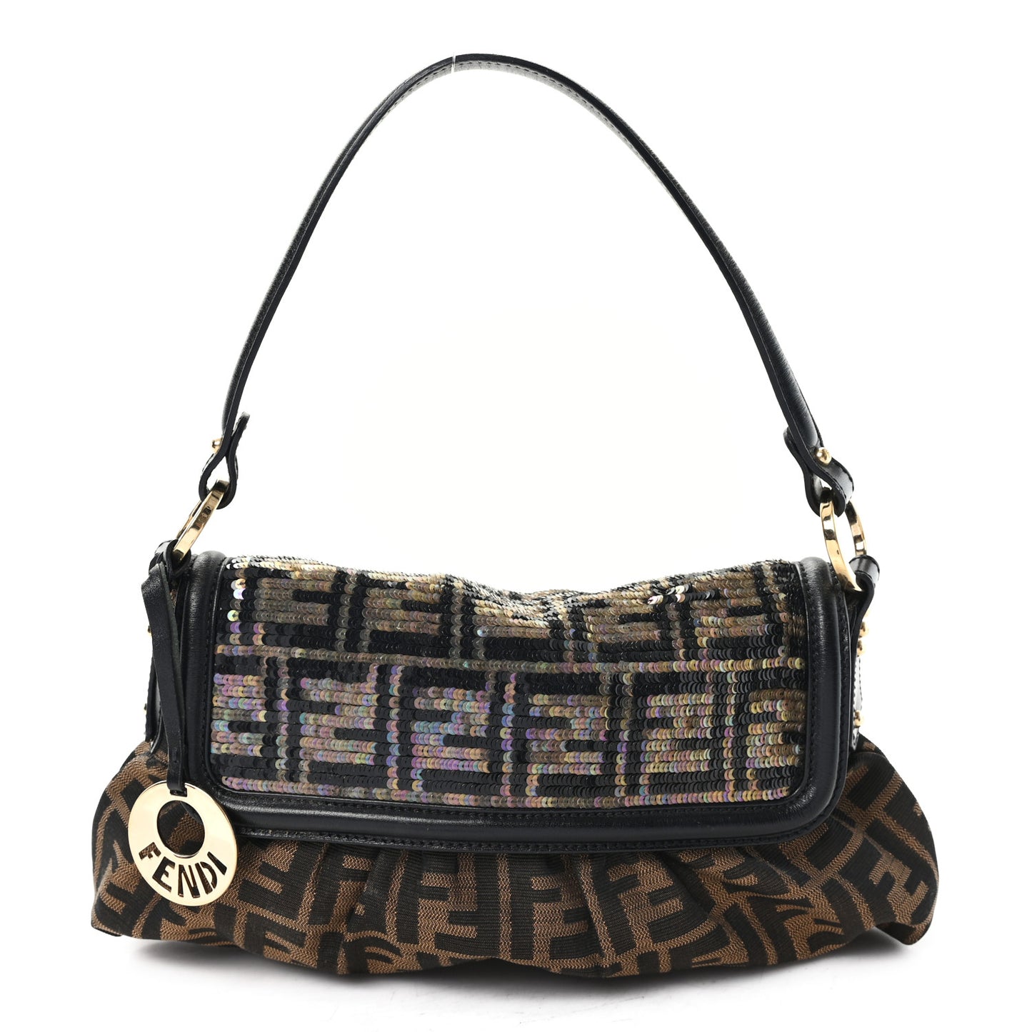 Zucca Sequin Chef Shoulder Bag Tobacco