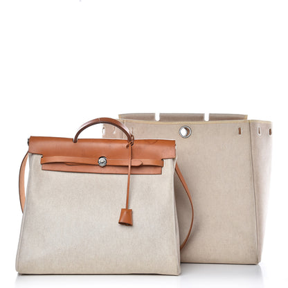 Hermes Toile Vache Calfskin Herbag 36 MM Natural 13 of 22