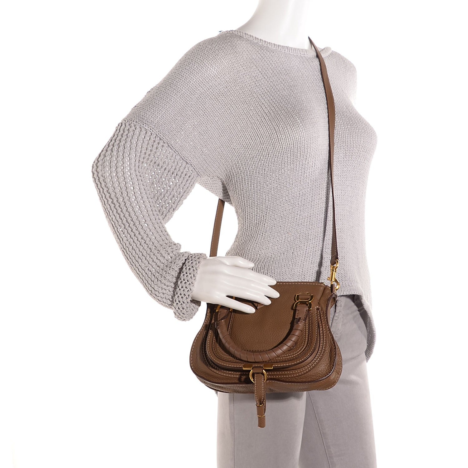 Chloe Calfskin Mini Marcie Satchel Khaki 2 of 8