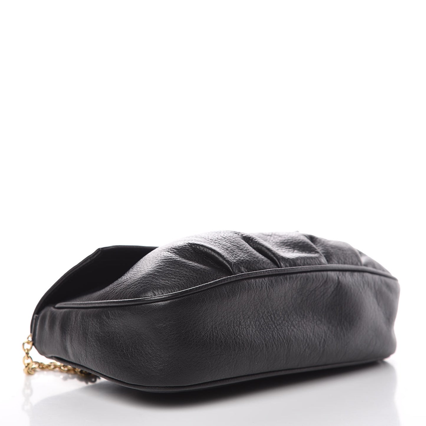 Vitello Flamingo Fendista Pouchette Crossbody Black