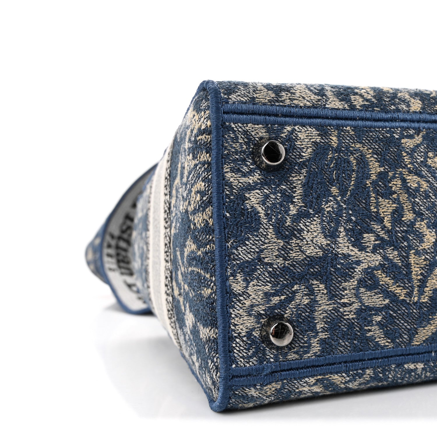 Christian Dior Canvas Embroidered Brocart Medium Lady D-Lite Blue 8 of 9