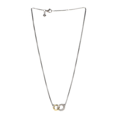 David Yurman Sterling Silver 18K Yellow Gold Belmont Pendant Necklace 3 of 4