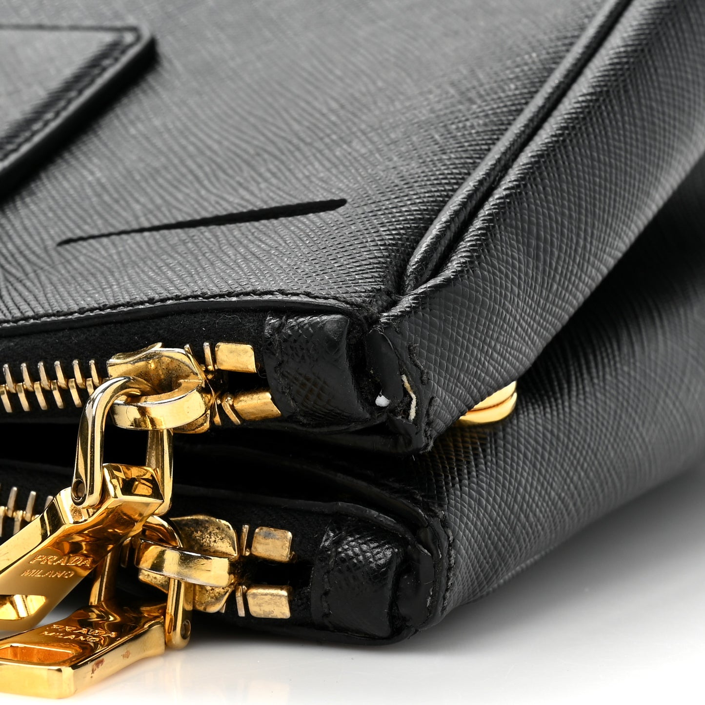 Saffiano Small Galleria Double Zip Tote Black