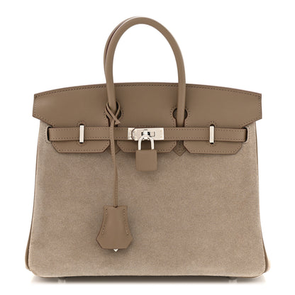 Hermes Veau Doblis Swift Grizzly Birkin 25 Gris Caillou Etoupe 1 of 11