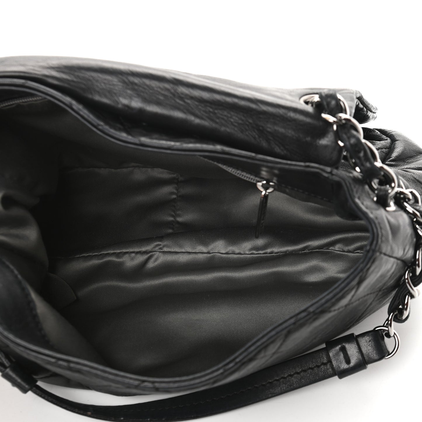 Lambskin Quilted Small Sharpei Flap Black