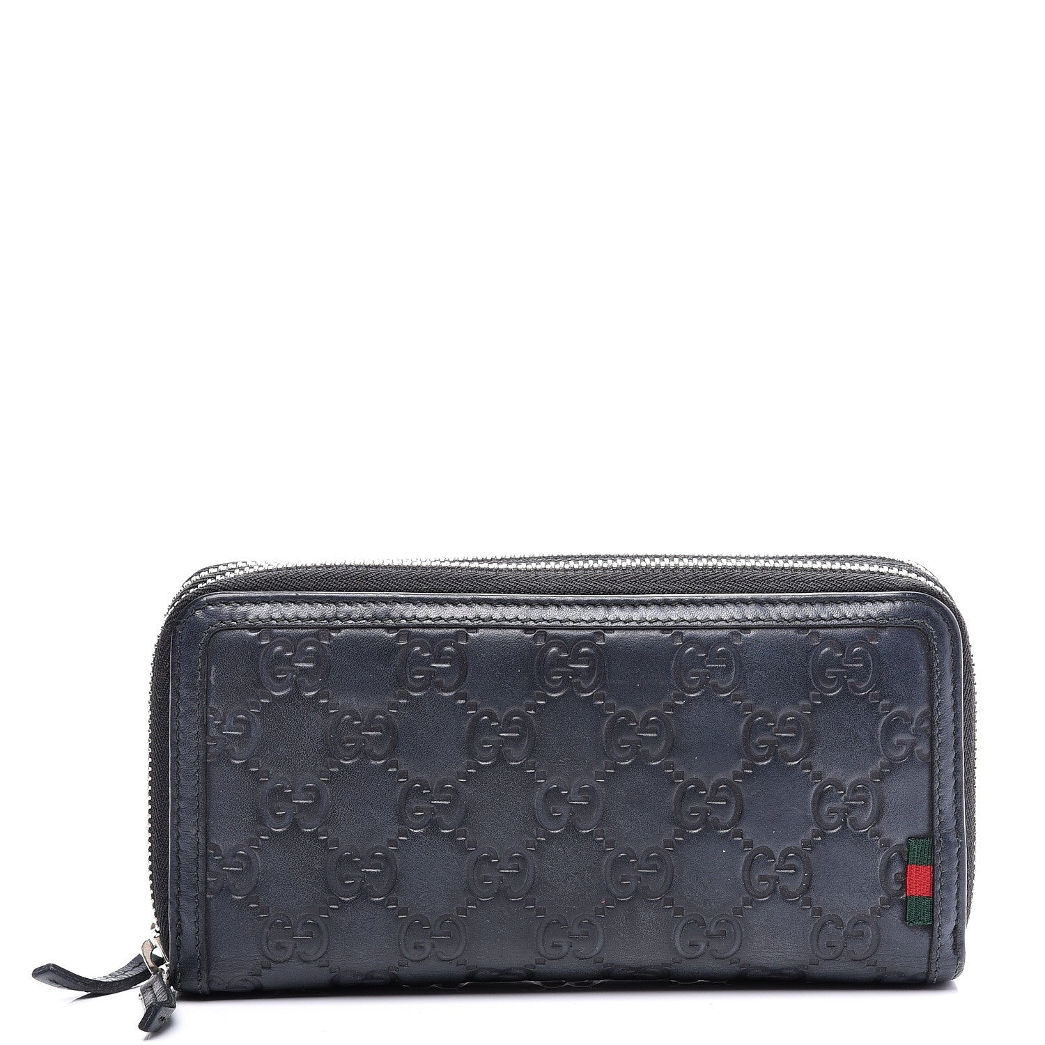 Gucci Guccissima Large Double Zip Around Wallet Black 1 of 11