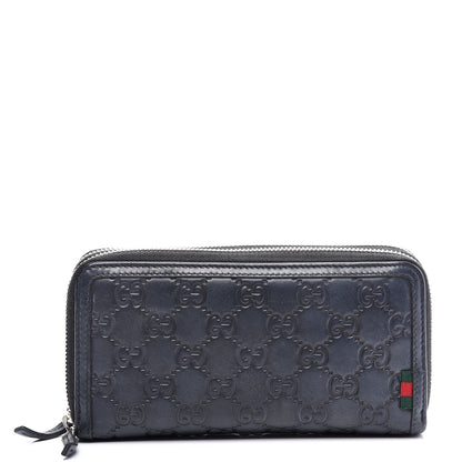 Gucci Guccissima Large Double Zip Around Wallet Black 1 of 11