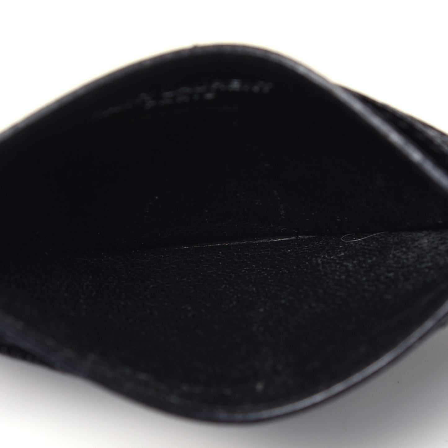 Grain De Poudre Matelasse Chevron Monogram Credit Card Case Black